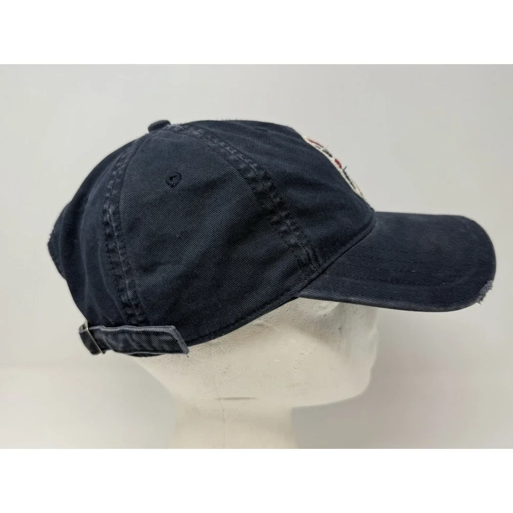 London England Flag Hat Cap Strap Back Blue Distressed One Size Adjustable‎